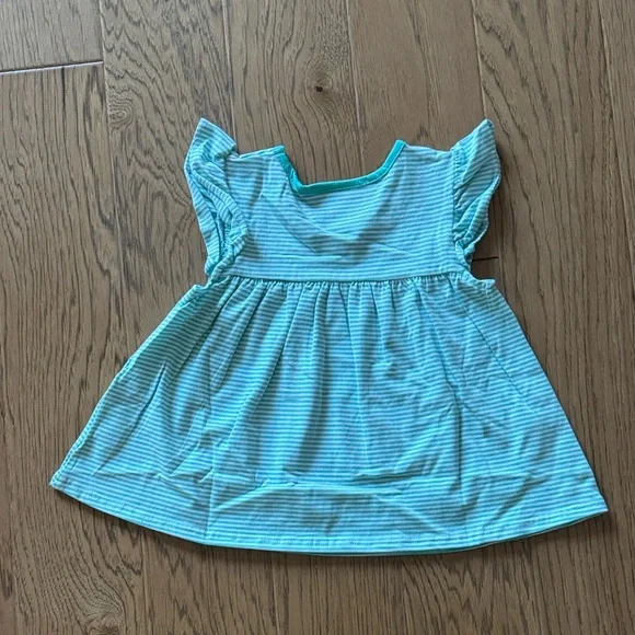 Stitchy Fish Mint to Be Ruffle Short Set, Green Stripe - Picture 7 of 13